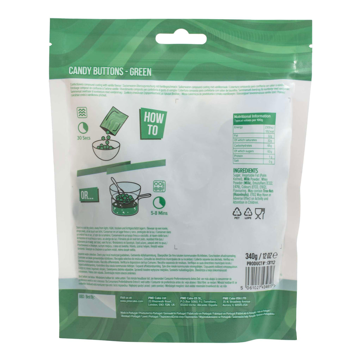 Candy Buttons - Grün (340g / 12oz)
