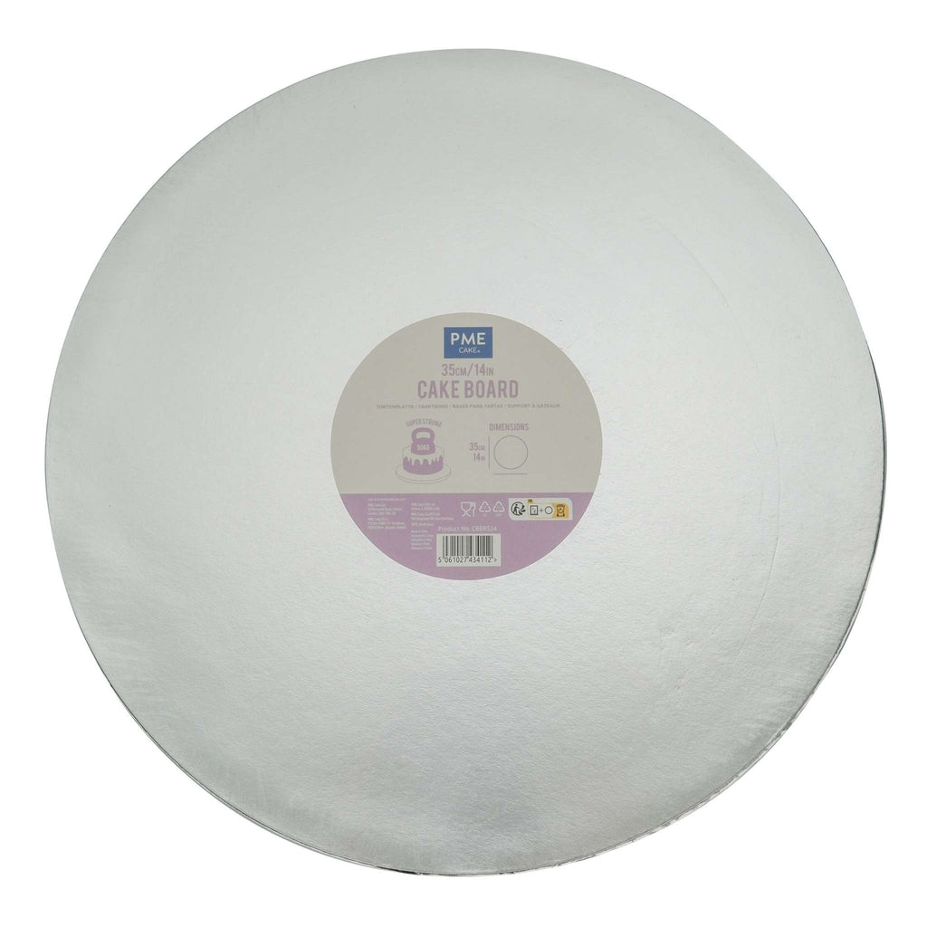 Round Banded Edge Silver Cake Board (35cm / 14in)