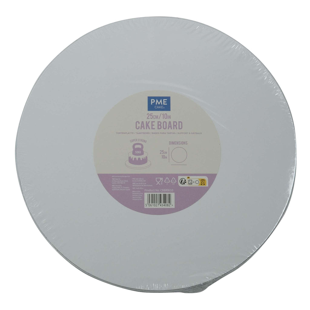 Round Banded Edge White Cake Board (25cm / 10in)