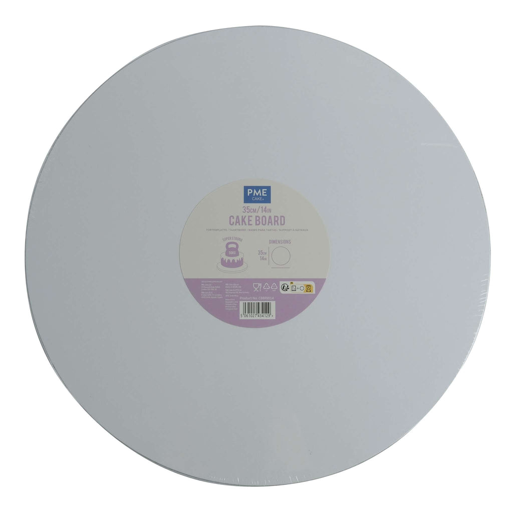 Cake Board redonda para Tarta con bordes lisos, Blanco (14" / 35cm)