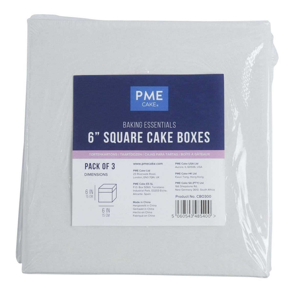 Value Cake Box 152 x 152 x 152mm / 6 x 6 x 6, Set of 3