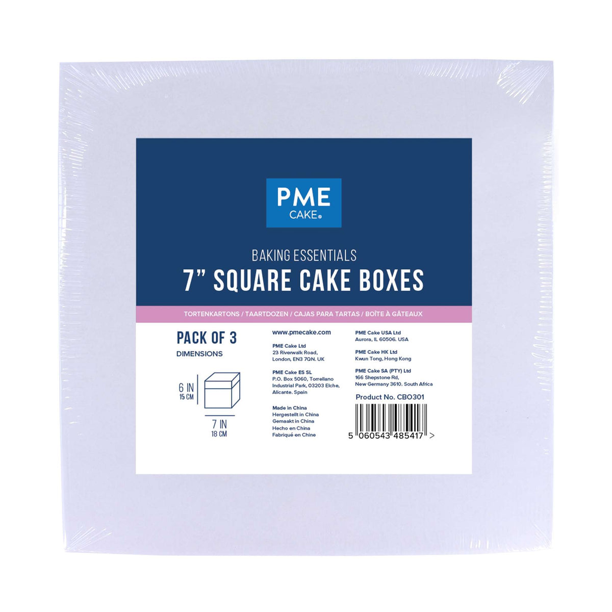 Value Cake Box (178 x 178 x 152 / 7 x 7 x 6”), Set of 3