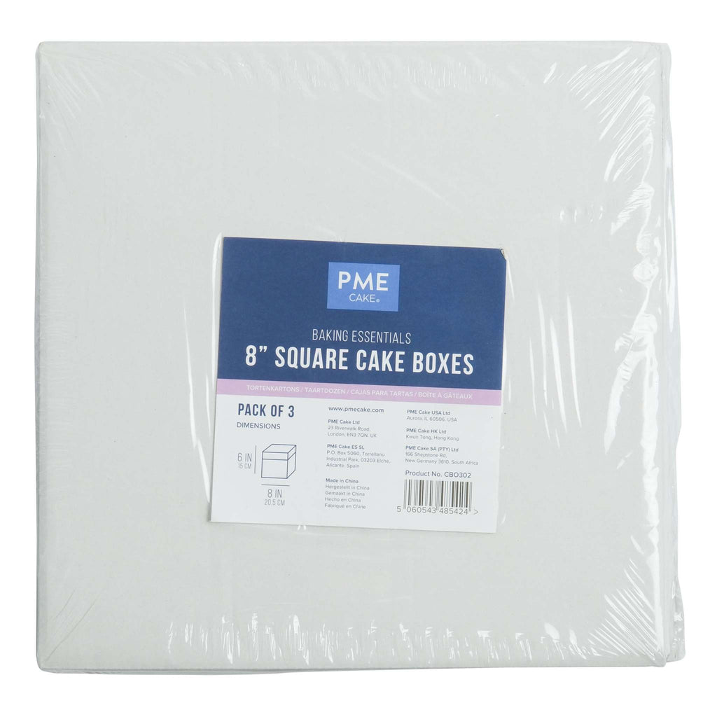 Backzubehör Kuchenbox (203 x 203 x 152mm / 8 x 8 x 6"), Set von 3