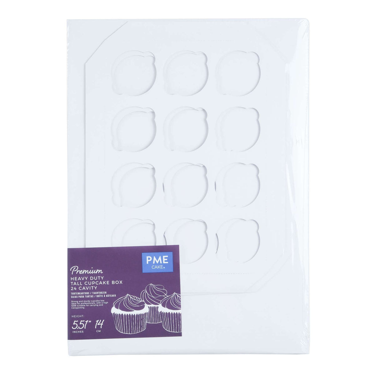 Caja para Cupcakes 24 Unidades, Alta 140mm (5,5 Pulgadas)