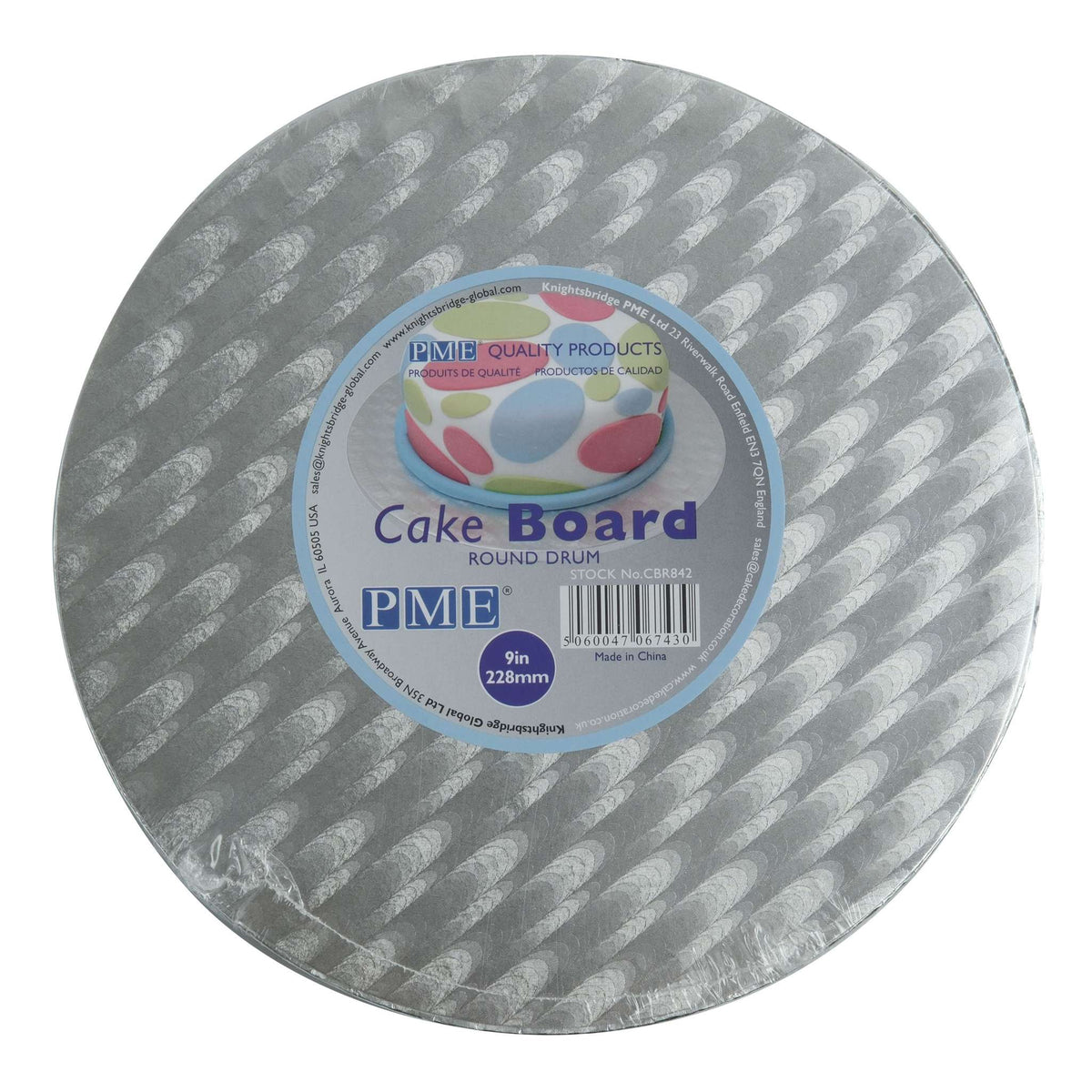 Cake Drum Redondo para Tarta de 22cm (9 Pulgadas), Grosor 11mm