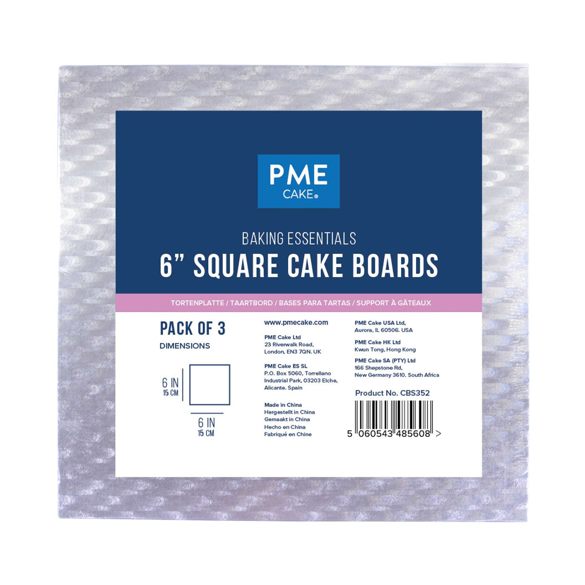 Bases para Tartas Cuadradas Baking Essentials (152mm / 6 pulgadas), Set de 3
