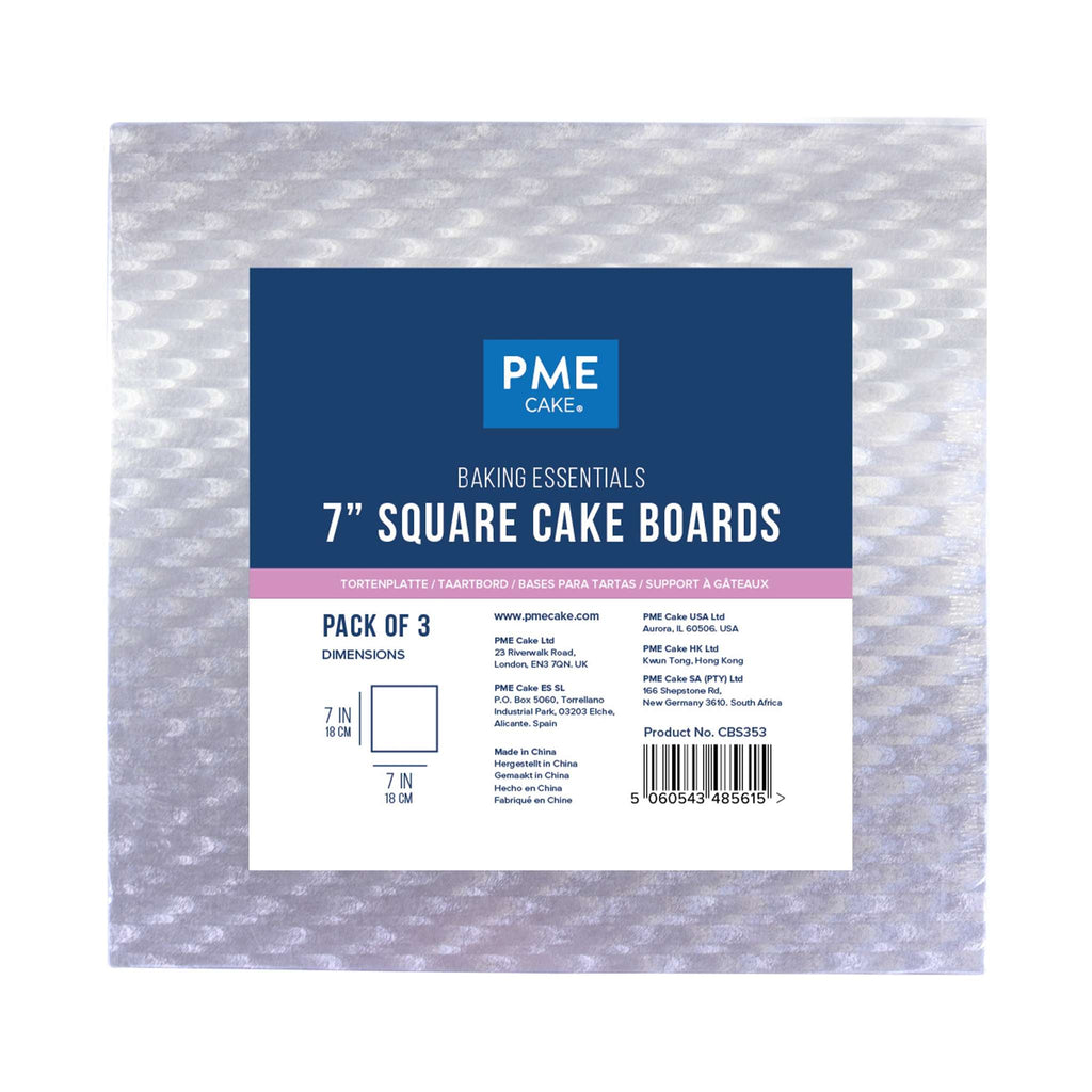 Backzubehör Quadratische Kuchenplatte (178mm / 7"), 3er-Set