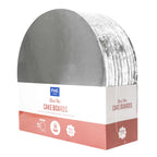 Set de 10 Plateaux à gâteau Ronds avec bords enveloppés, Argentées (14" / 35cm)