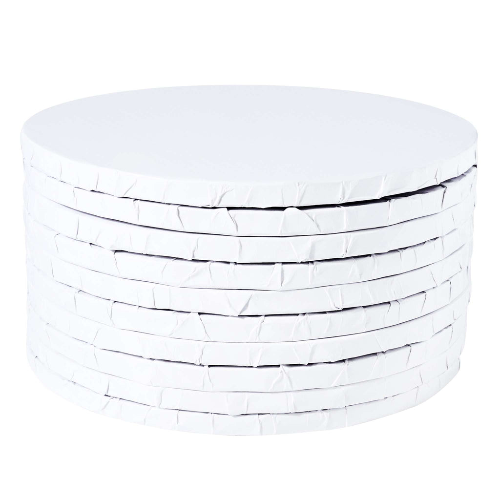 10 stuks Ronde Taartkartons met omwikkelde randen, Wit (10" / 25cm)
