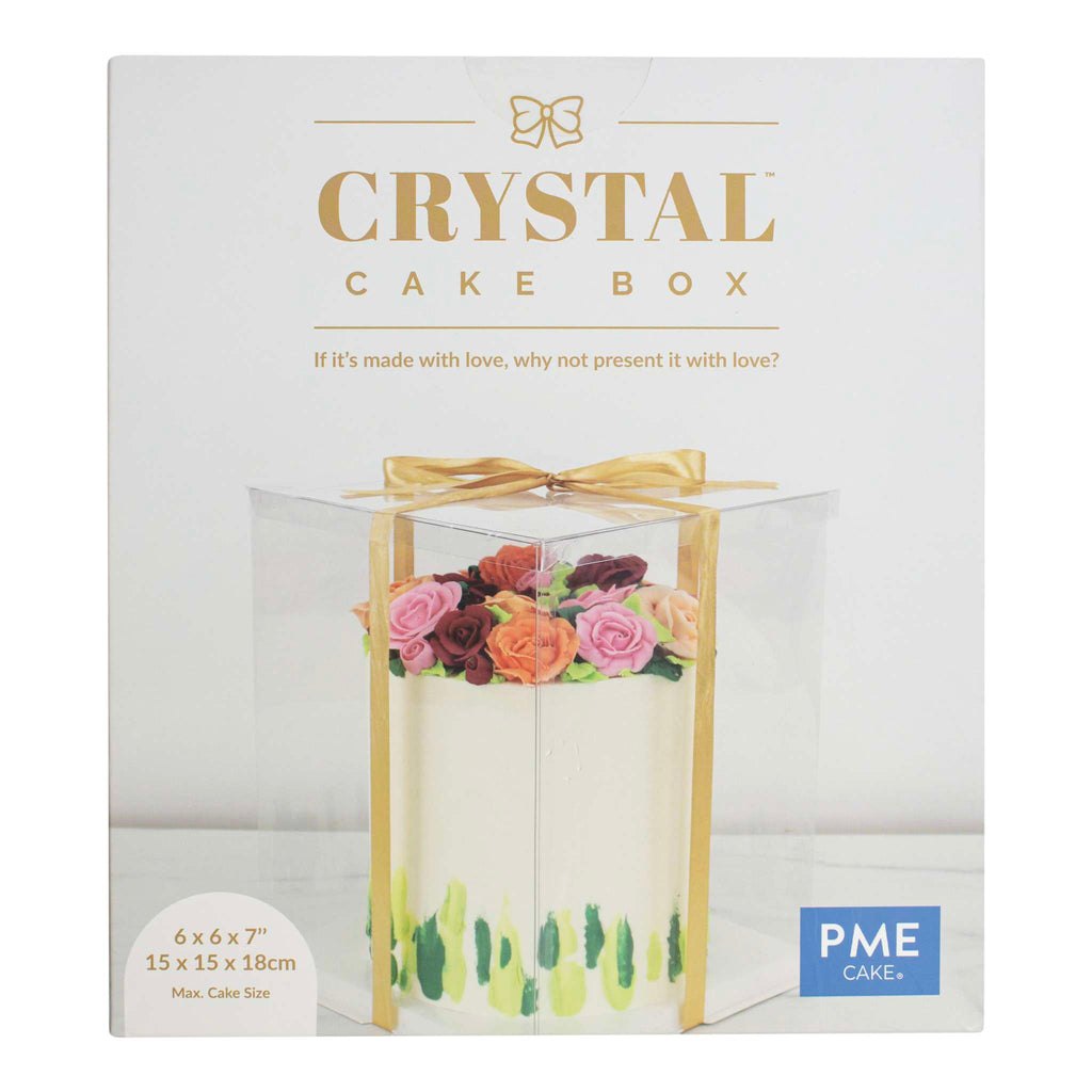 Crystal Cake Box - (150 x 150 x 180mm / 6 x 6 x 7")