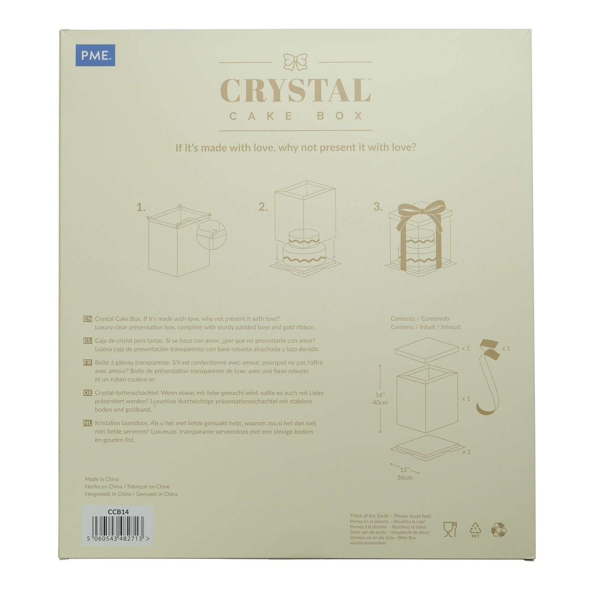Boîte à gâteau CRYSTAL - 14 pouces (35cm)