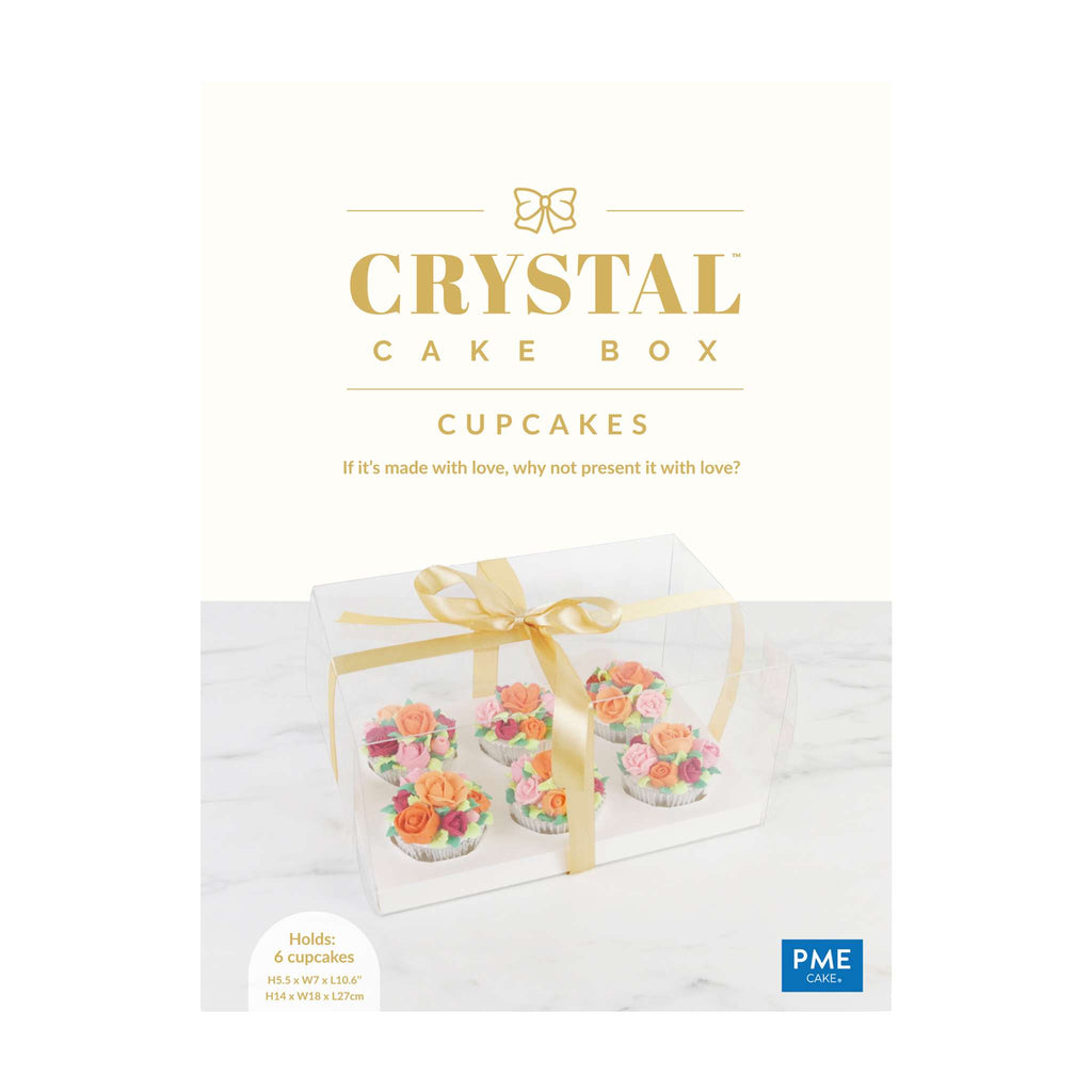 Crystal Cake Box - 6 Cupcakes (140 x 180 x 270mm / 5.5 x 7 x 10.6")