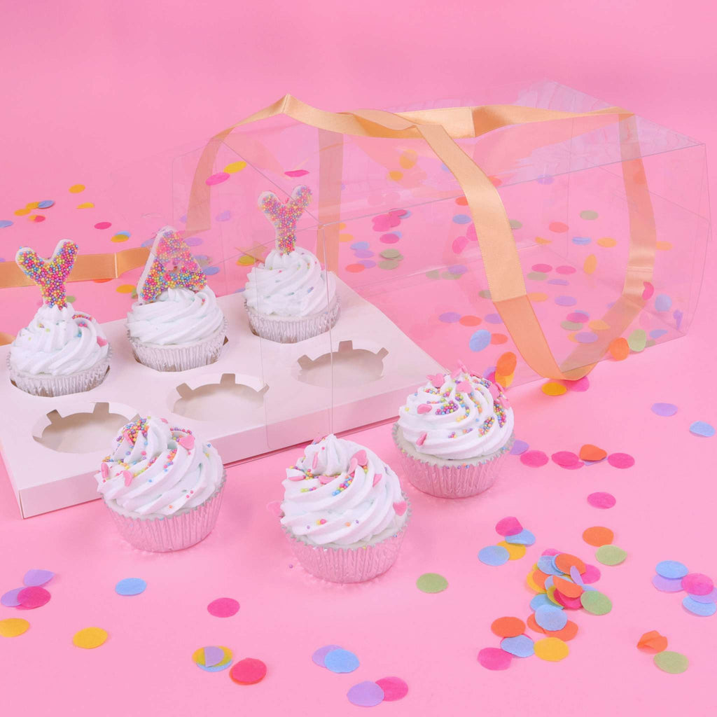 Crystal Cake Box - 6 Cupcakes (140 x 180 x 270mm / 5.5 x 7 x 10.6")