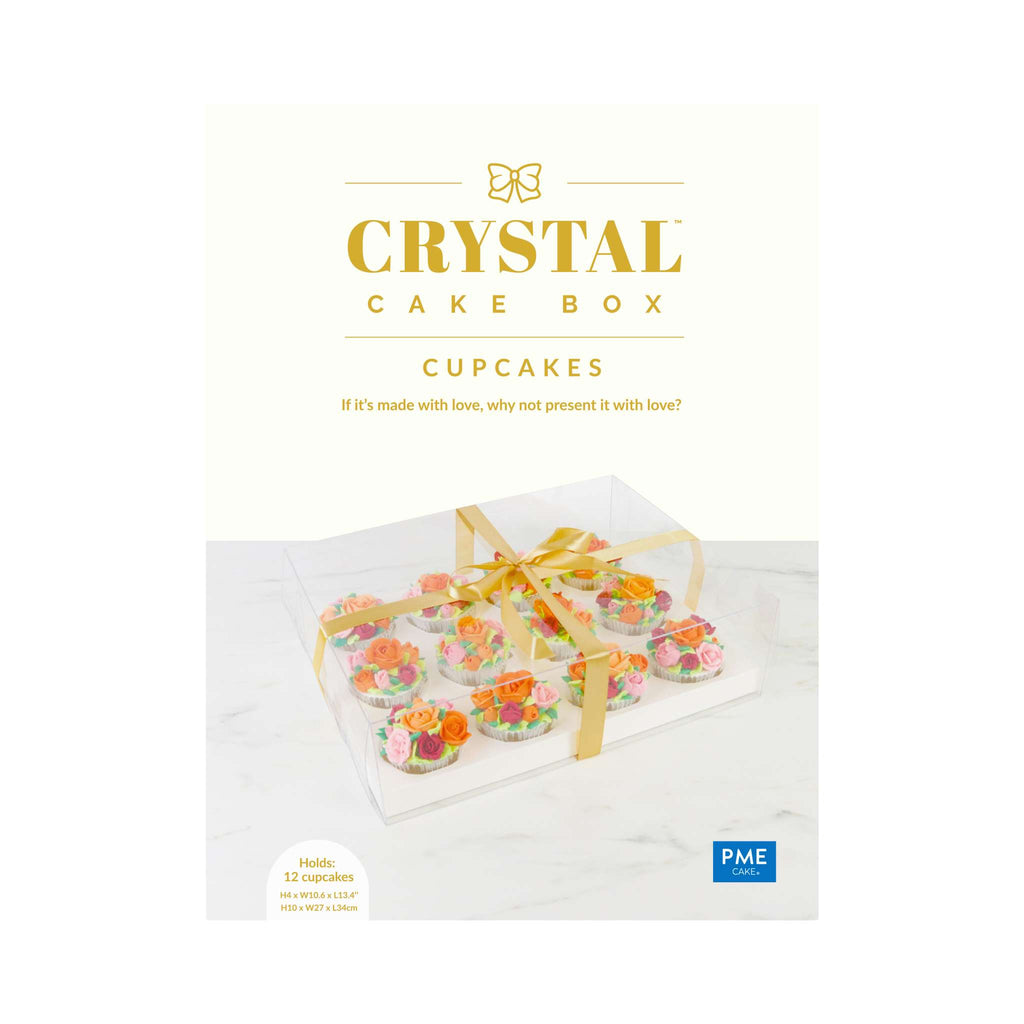 Crystal Cake Box - 12 Cupcakes (100 x 270 x 340mm / 4 x 10.6 x 13.4")
