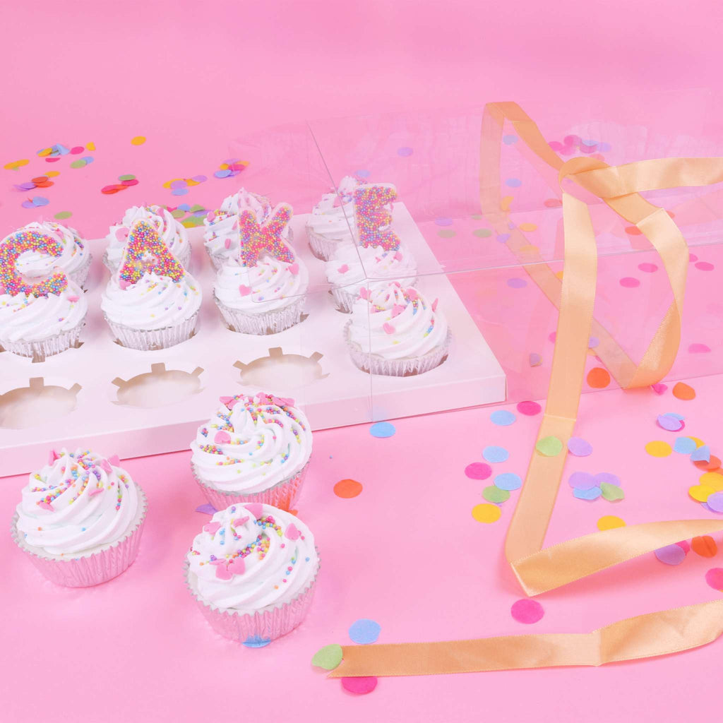 Crystal Cake Box - 12 Cupcakes (100 x 270 x 340mm / 4 x 10.6 x 13.4")