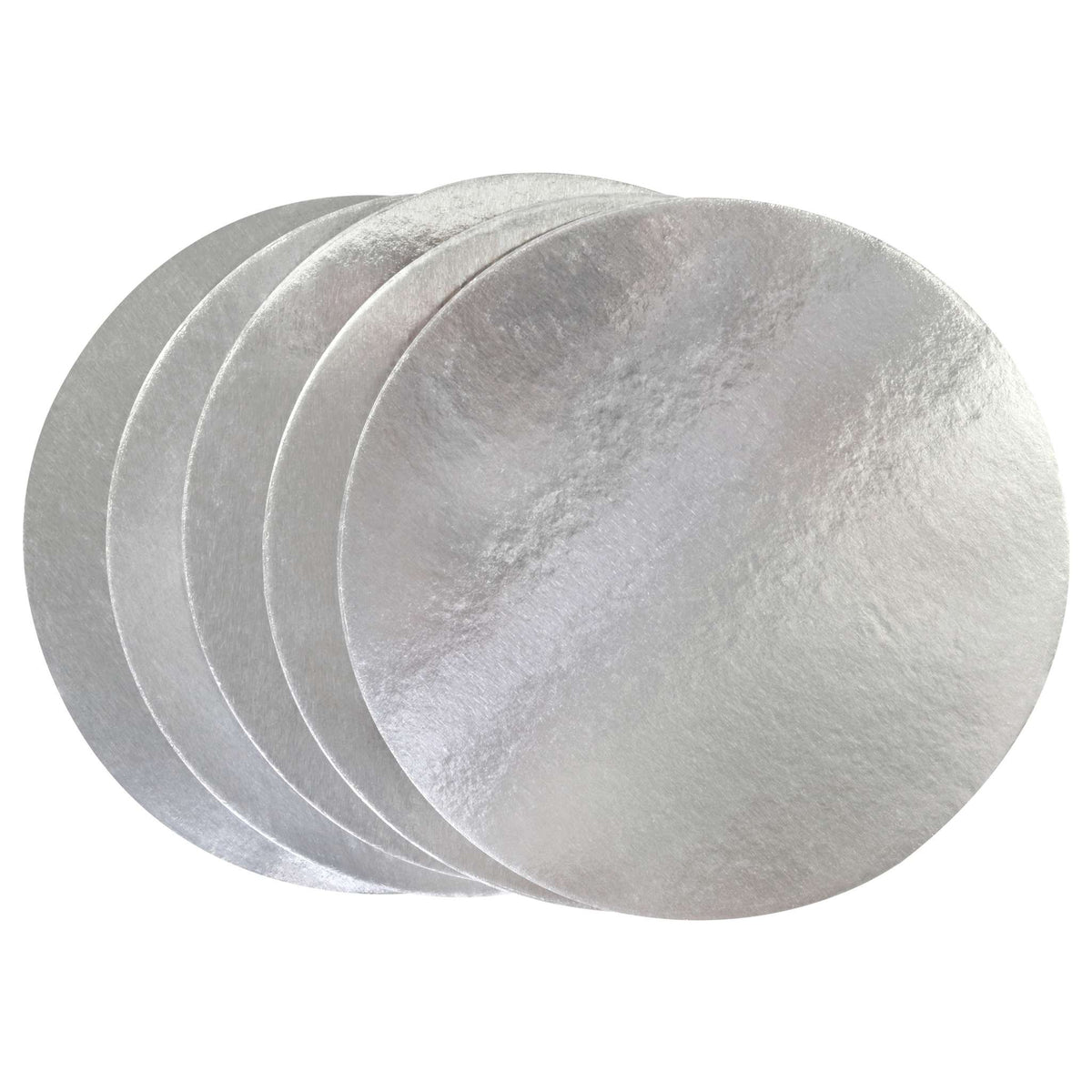 5er-set Runde Kuchenkarten, Silber (10" / 25cm)