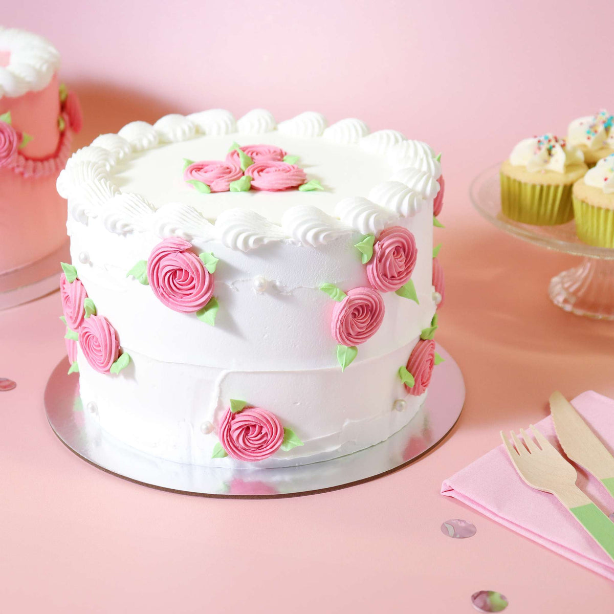 5er-set Runde Kuchenkarten, Silber (12" / 30cm)