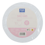 Round White Cake Cards Pk/5 (15cm / 6in)