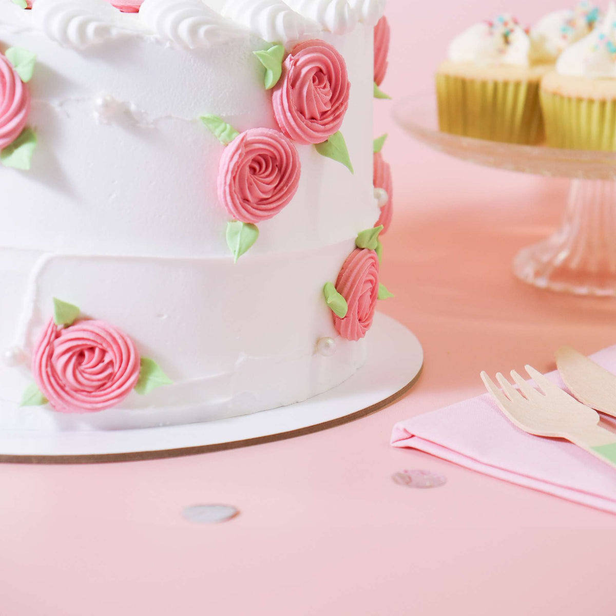 5er-set Runde Kuchenkarten, Weiß (6" / 15cm)