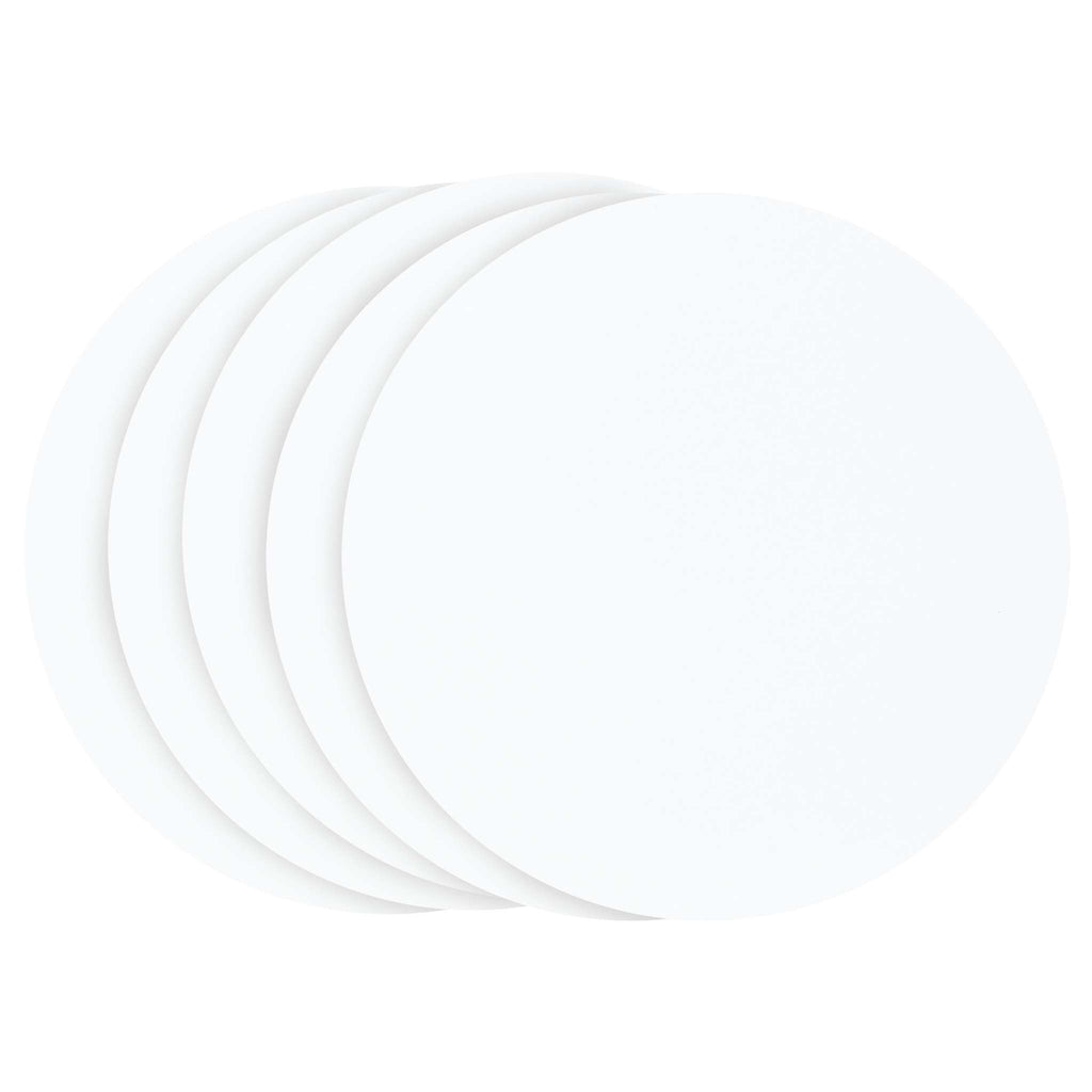 Round White Cake Cards Pk/5 (20cm / 8in)