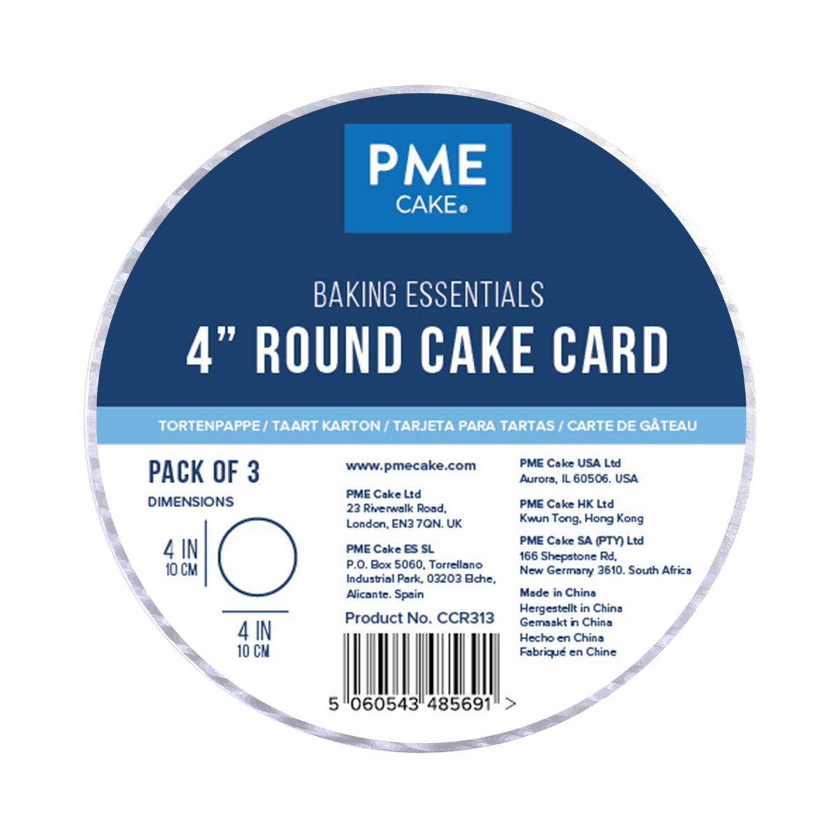 Backzubehör Runde Kuchenkarte (102mm / 4"), 3er-Set