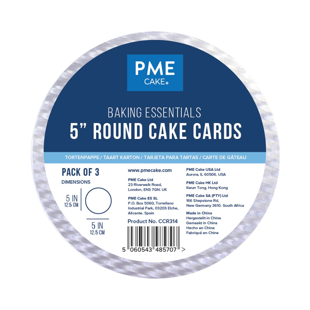 Value Round Cake Card (127mm / 5in), Set of 3