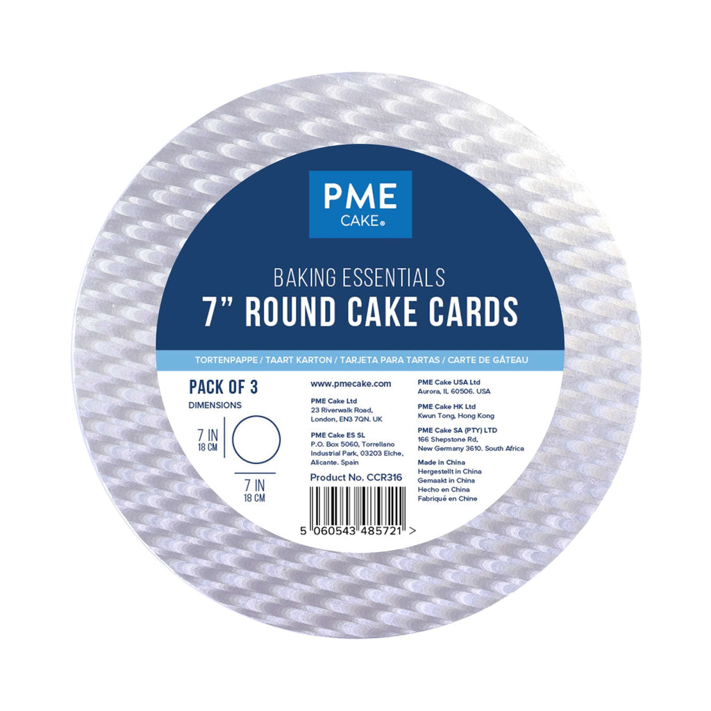 PME Baking Essentials 7” Round Cake Card (18cm / 7”), Pack of 3