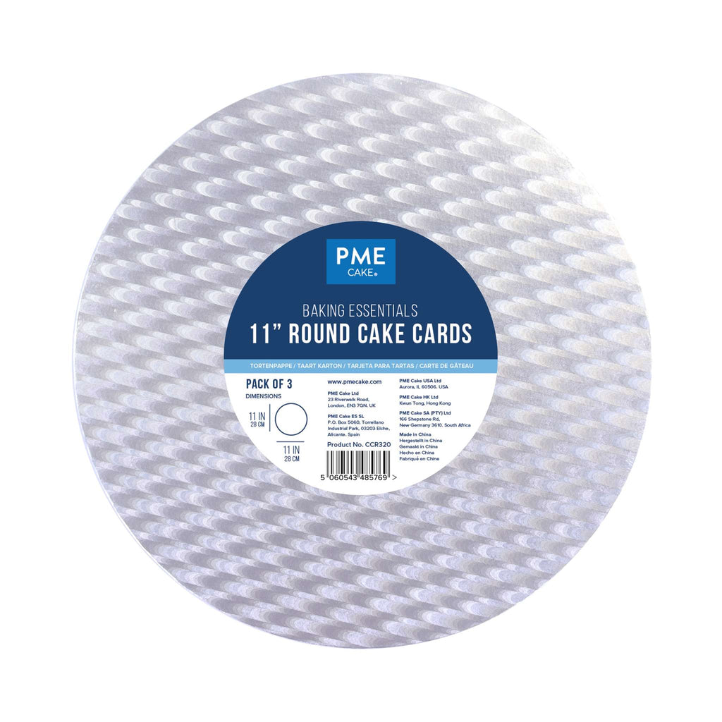 PME Baking Essentials 11” Round Cake Card (28cm / 11”), Pack of 3