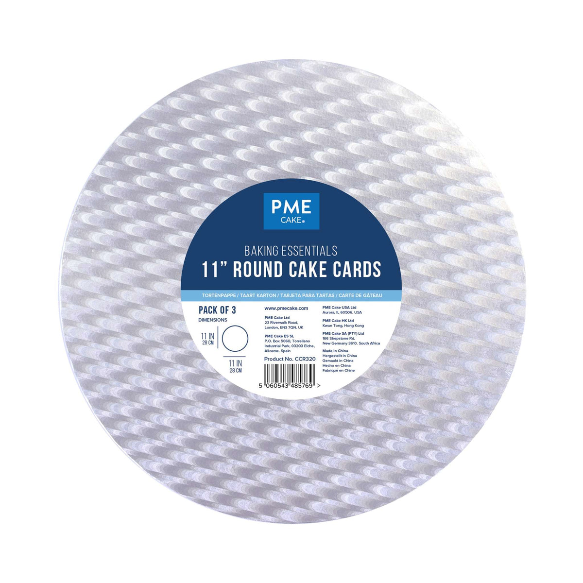 PME Baking Essentials 11” Round Cake Card (28cm / 11”), Pack of 3