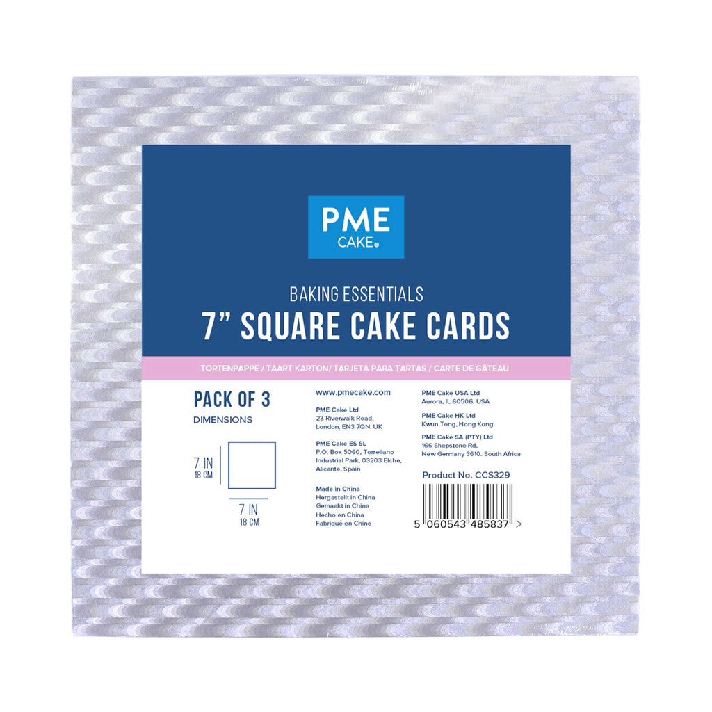 Backzubehör Quadratische Kuchenkarte (178mm / 7"), 3er-Set