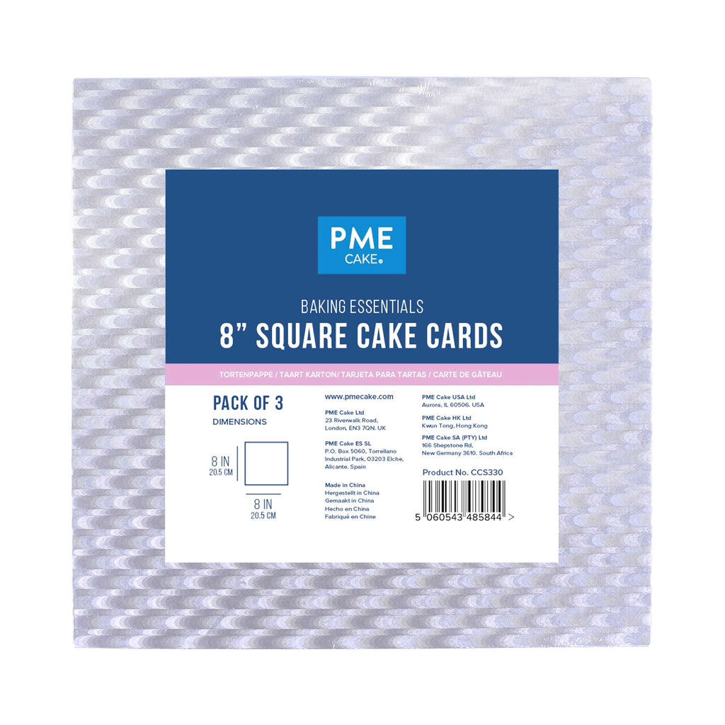 Backzubehör Quadratische Kuchenkarte (203mm / 8"), 3er-Set