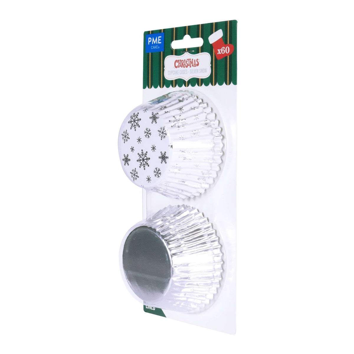 Noël Caissettes à cupcakes en Aluminium - Neige Argentée (60 pièces)