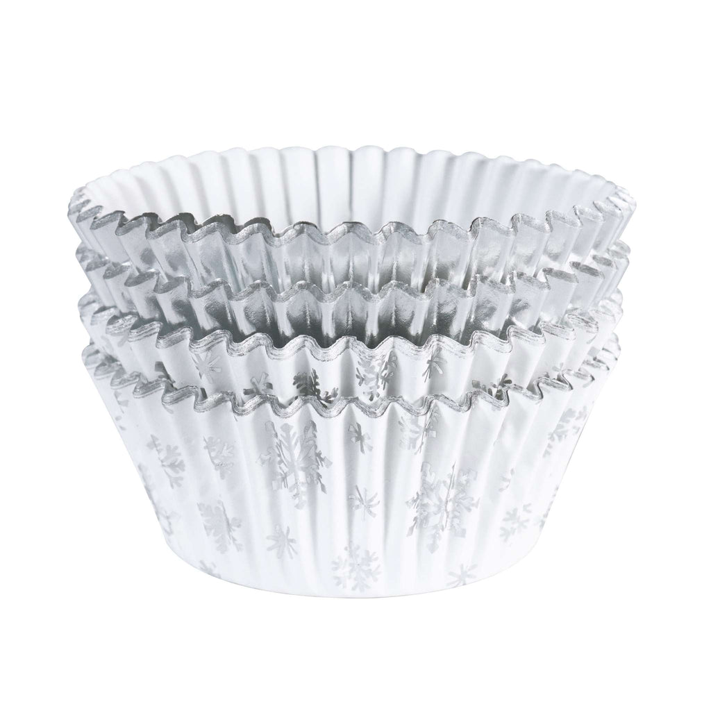 Noël Caissettes à cupcakes en Aluminium - Neige Argentée (60 pièces)