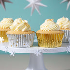 Navidad Cápsulas para Cupcakes forradas de Aluminio - Estrellas Doradas (Set de 60)