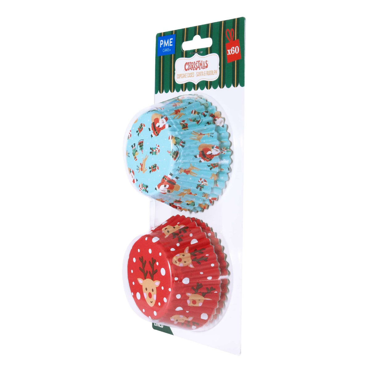Noël Caissettes à cupcakes en Aluminium - Père Noël & Rudolph (60 pièces)