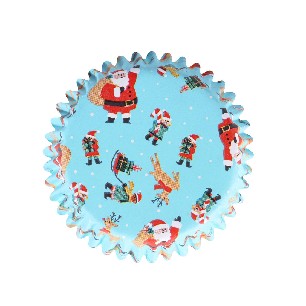 Weihnachtliche folienbeschichtete Cupcake-Förmchen - Santa & Rudolph (60 Stück)
