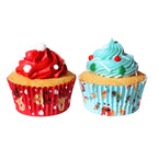 Weihnachtliche folienbeschichtete Cupcake-Förmchen - Santa & Rudolph (60 Stück)