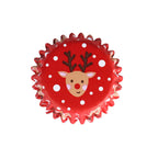 Weihnachtliche folienbeschichtete Cupcake-Förmchen, Rudolph - Mini-Größe (60 Stück)