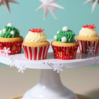 Weihnachtliche folienbeschichtete Cupcake-Förmchen, Rudolph - Mini-Größe (60 Stück)