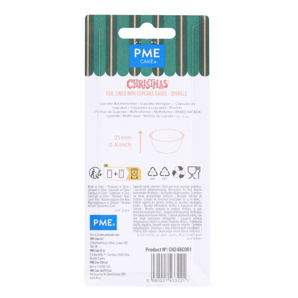 Sparkle Mini Foil Lined Cupcake Cases Pk/60