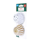 Navidad Cápsulas para Cupcakes forradas de Aluminio, Brillo - Tamaño Mini (Set de 60)