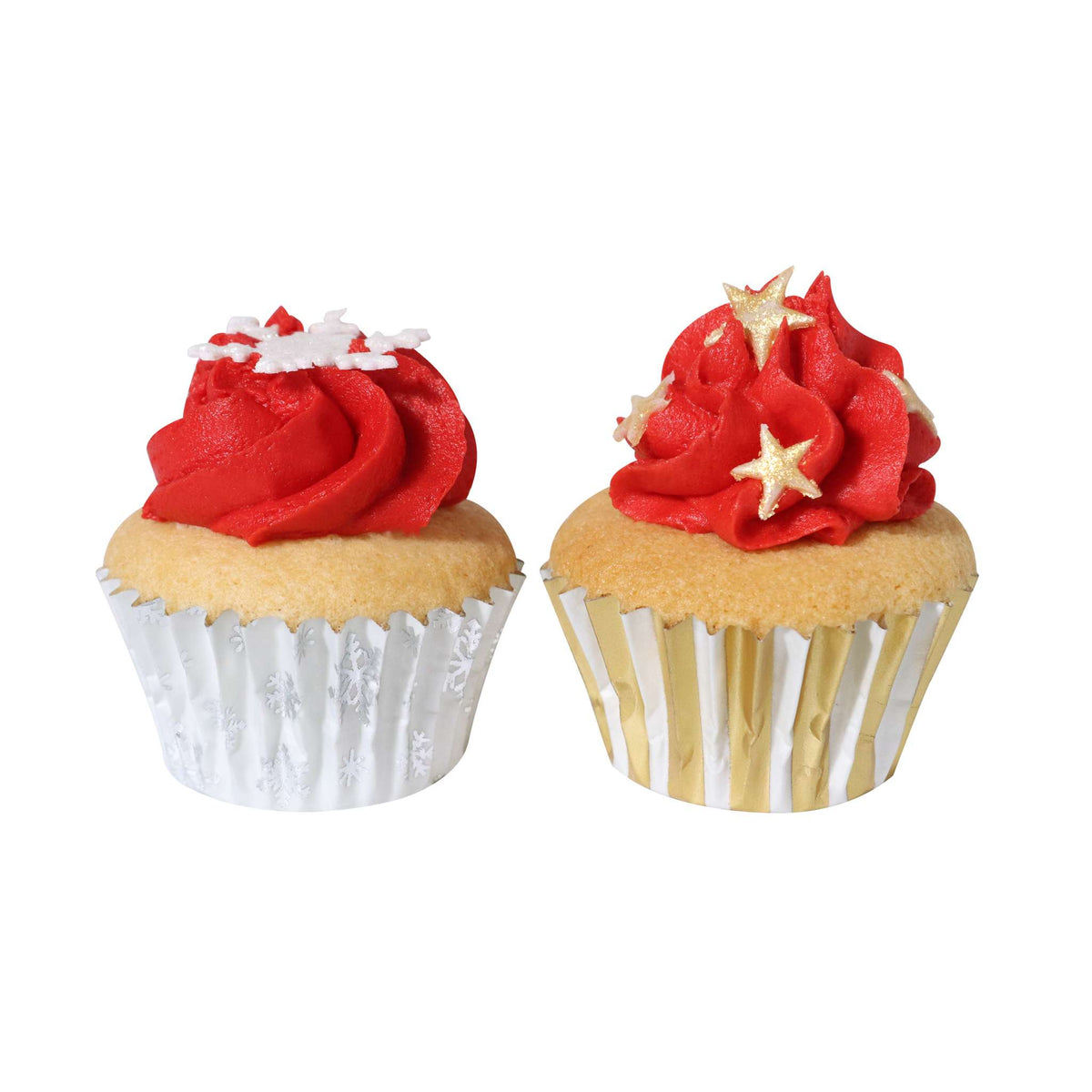 Navidad Cápsulas para Cupcakes forradas de Aluminio, Brillo - Tamaño Mini (Set de 60)