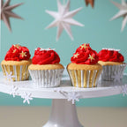 Navidad Cápsulas para Cupcakes forradas de Aluminio, Brillo - Tamaño Mini (Set de 60)