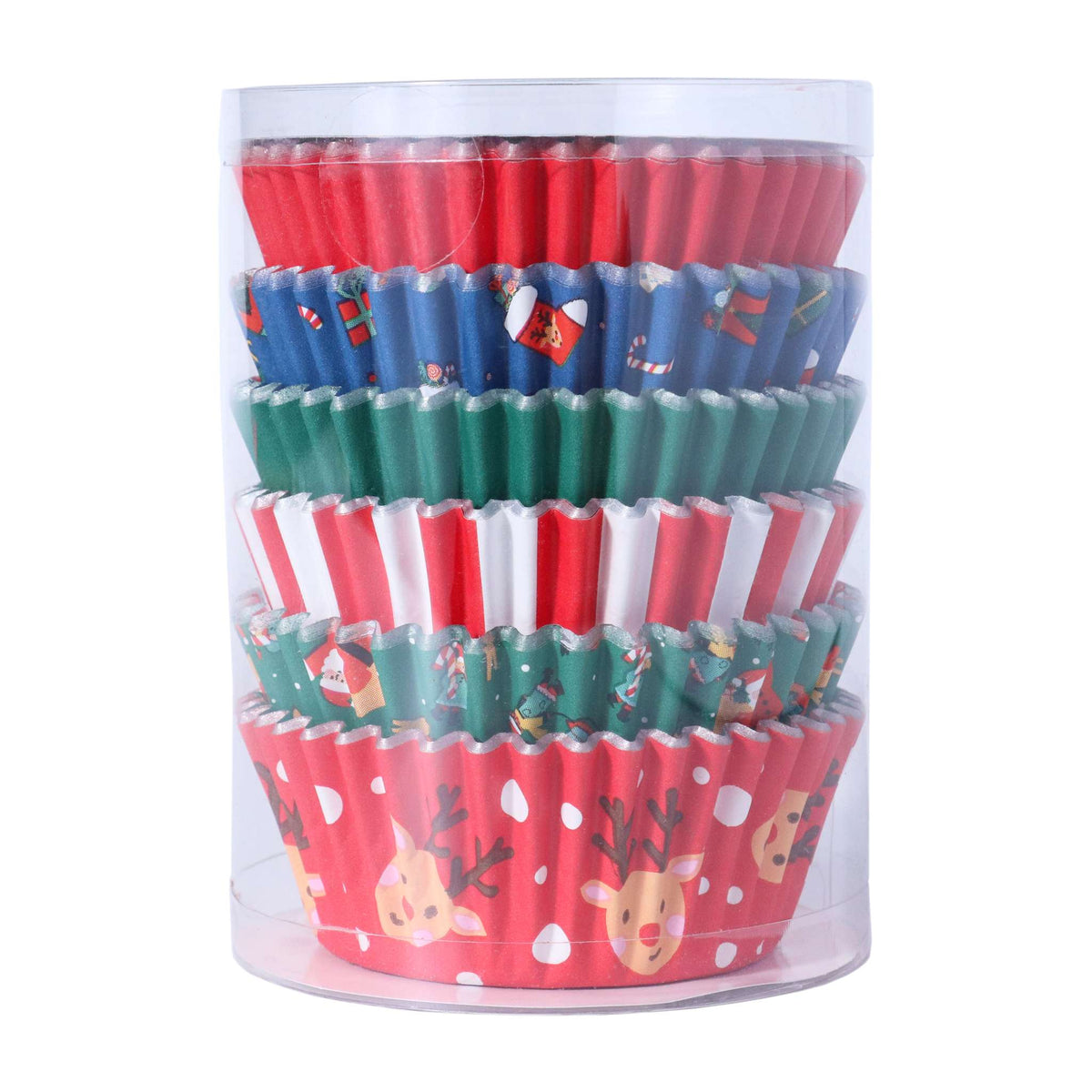 Navidad Cápsulas para Cupcakes forradas de Aluminio - Mezcla de Santa (Set de 100)