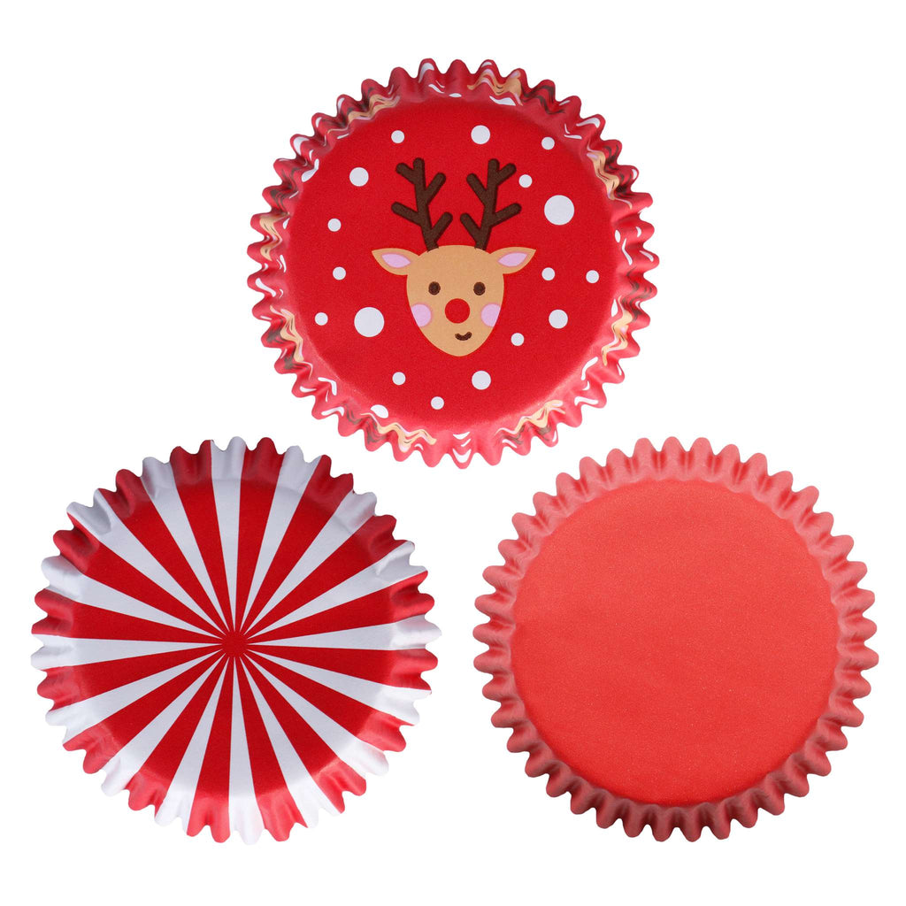 Noël Caissettes à cupcakes en Aluminium - Mélange de Père Noël (100 pièces)
