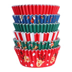 Noël Caissettes à cupcakes en Aluminium - Mélange de Père Noël (100 pièces)