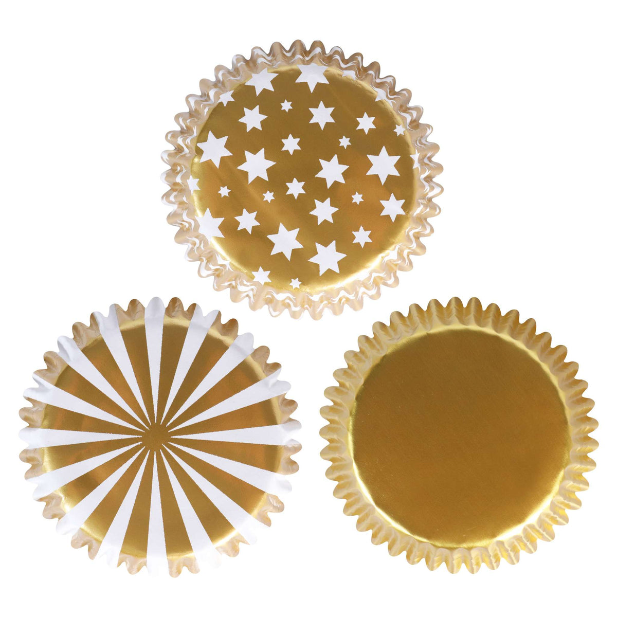 Kerst Cupcake Vormpjes met Folievoering - Metallic Goud & Zilver (100 stuks)