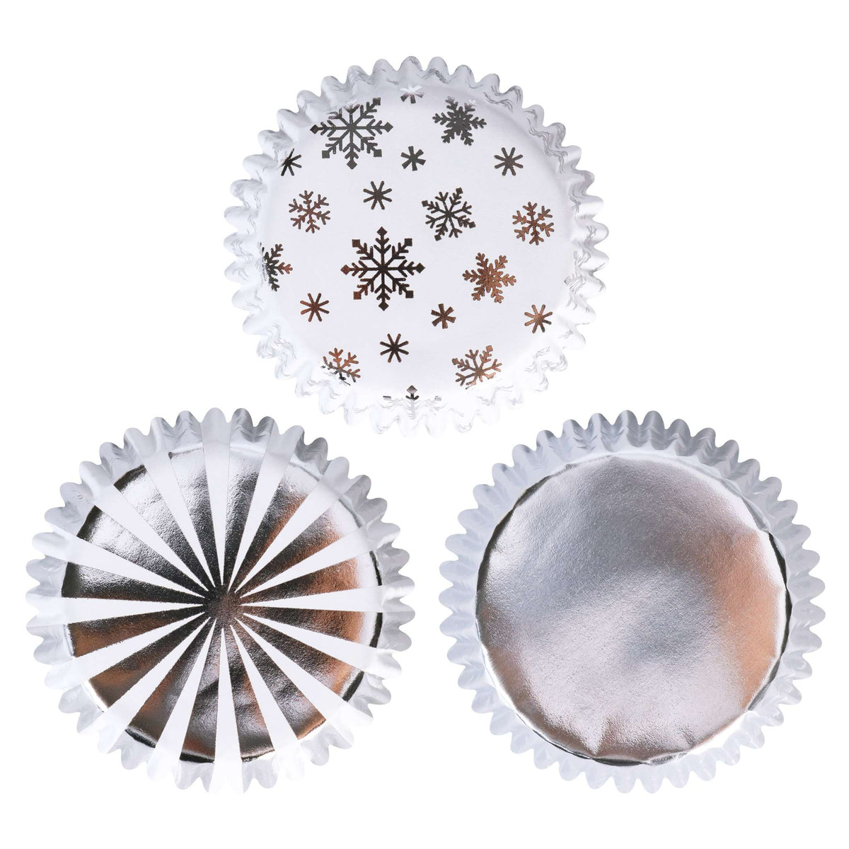 Kerst Cupcake Vormpjes met Folievoering - Metallic Goud & Zilver (100 stuks)