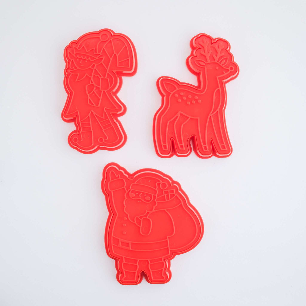 Weihnachts-Keksausstecher und Stempel - Santa's Werkstatt (3er-Set)