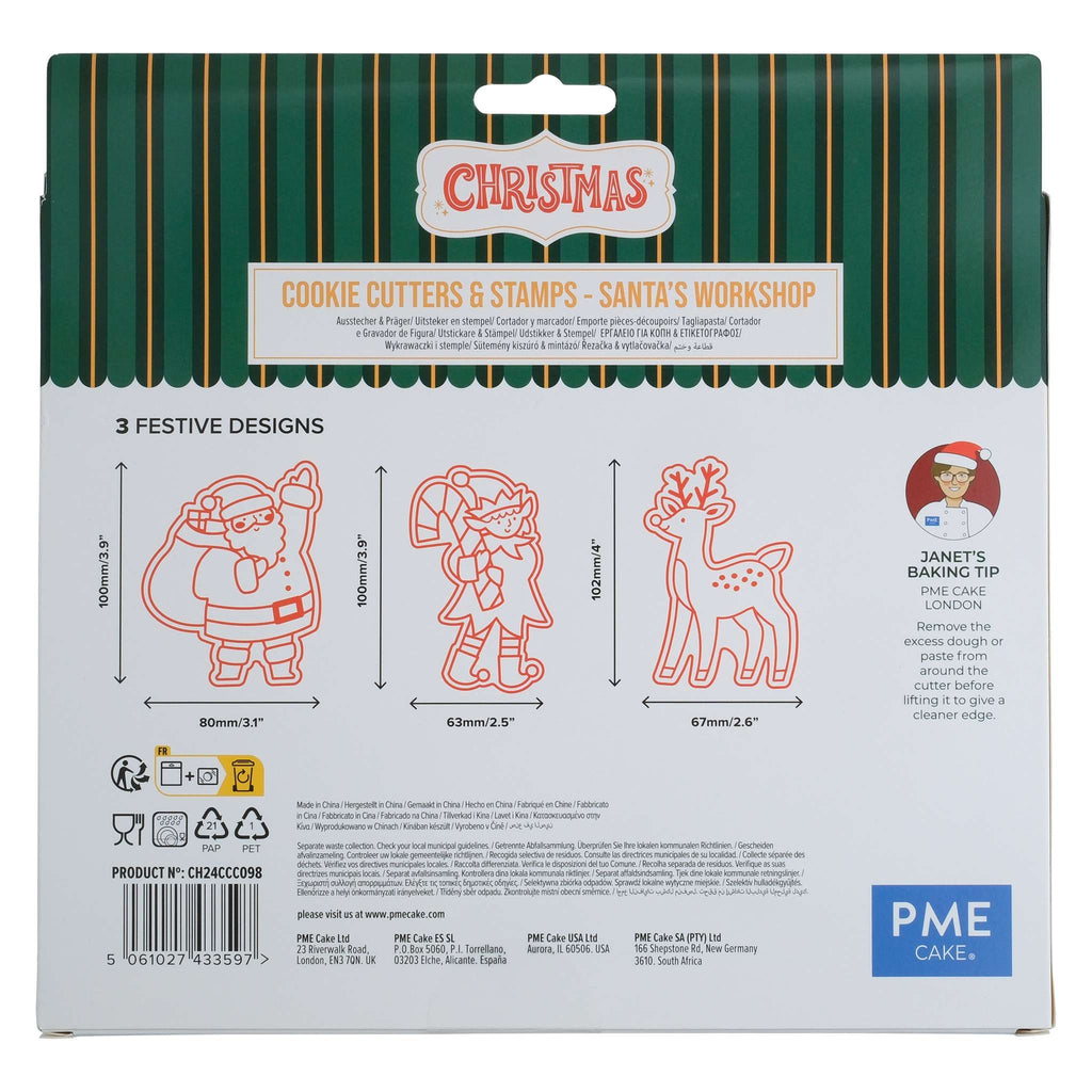 Weihnachts-Keksausstecher und Stempel - Santa's Werkstatt (3er-Set)